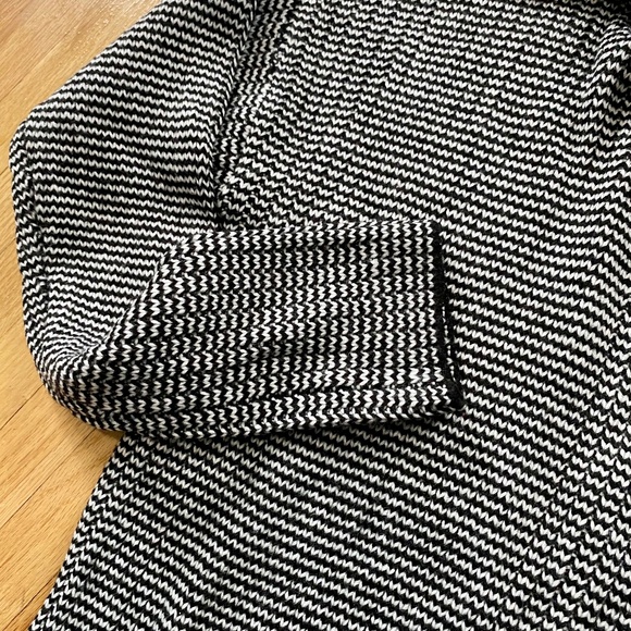 Charlie Paige Funnel Neck Open Front Knit Cardigan Jacket Black White Size S/M - Picture 8 of 10